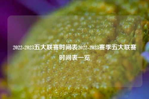 2022-2023五大联赛时间表2022-2023赛季五大联赛时间表一览