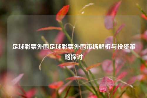足球彩票外围足球彩票外围市场解析与投资策略探讨