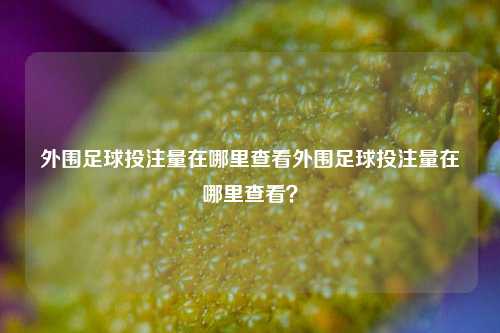 外围足球投注量在哪里查看外围足球投注量在哪里查看？