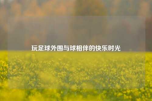 玩足球外围与球相伴的快乐时光