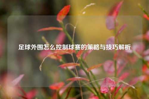 足球外围怎么控制球赛的策略与技巧解析