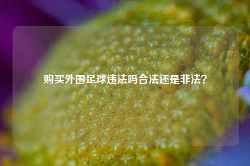 购买外围足球违法吗合法还是非法？
